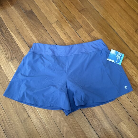 Coolibar Women’s Grand Slam Tennis Pickle Ball Athletic Shorts Blue Size XXL - Picture 1 of 6
